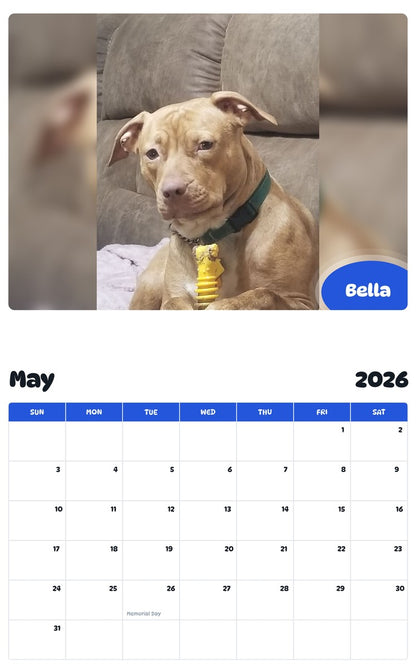 2026 - 2027 Bella - Pawidols Pet Calendar