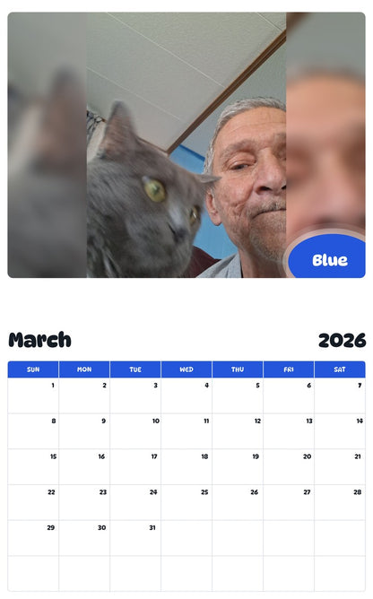 November 2025 - October 2026 Blue - Pawidols Pet Calendar