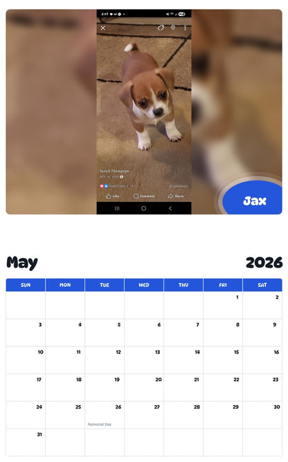 2026 - 2027 Jax - Pawidols Pet Calendar