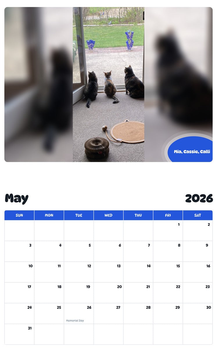 2026 - 2027 Mia, Cassie, Calli - Pawidols Pet Calendar