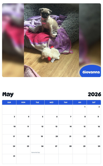 2026 - 2027 Giovanna - Pawidols Pet Calendar