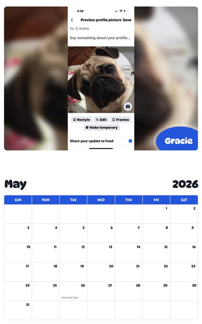 2026 - 2027 Gracie - Pawidols Pet Calendar