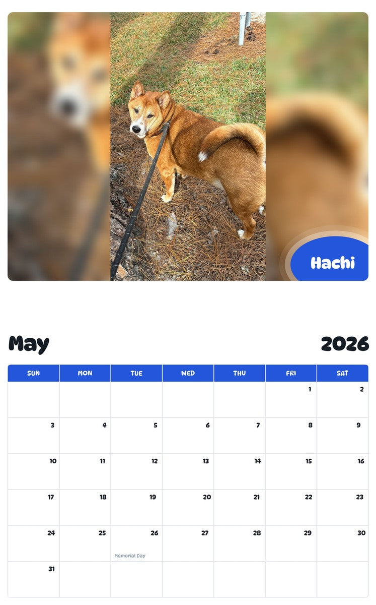 2026 - 2027 Hachi - Pawidols Pet Calendar