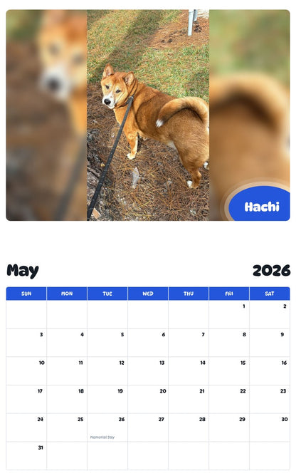 2026 - 2027 Hachi - Pawidols Pet Calendar