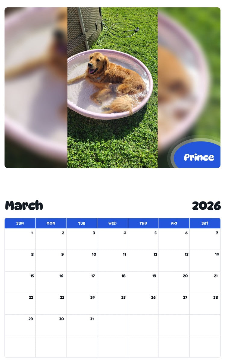 November 2025 - October 2026 Prince - Pawidols Pet Calendar