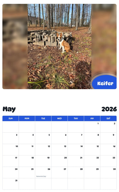2026 - 2027 Keifer - Pawidols Pet Calendar
