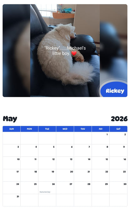 2026 - 2027 Rickey - Pawidols Pet Calendar