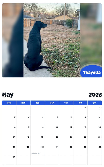 2026 - 2027 Thayella - Pawidols Pet Calendar