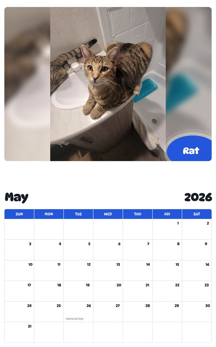 2026 - 2027 Rat - Pawidols Pet Calendar
