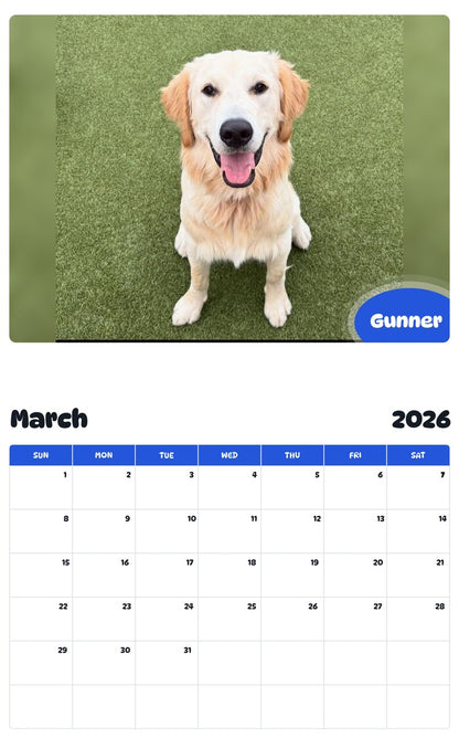 November 2025 - October 2026 Gunner - Pawidols Pet Calendar