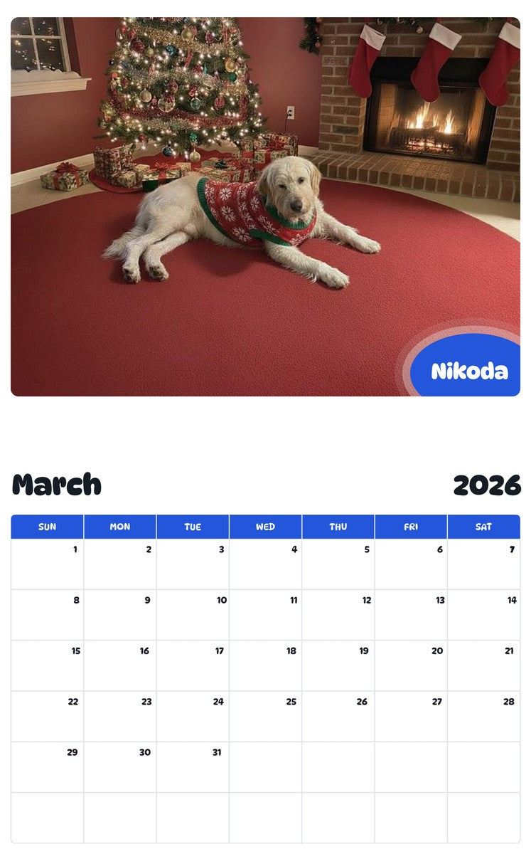 November 2025 - October 2026 Nikoda - Pawidols Pet Calendar