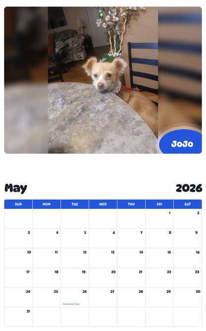 2026 - 2027 JoJo - Pawidols Pet Calendar