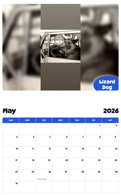 2026 - 2027 Lizard Dog - Pawidols Pet Calendar