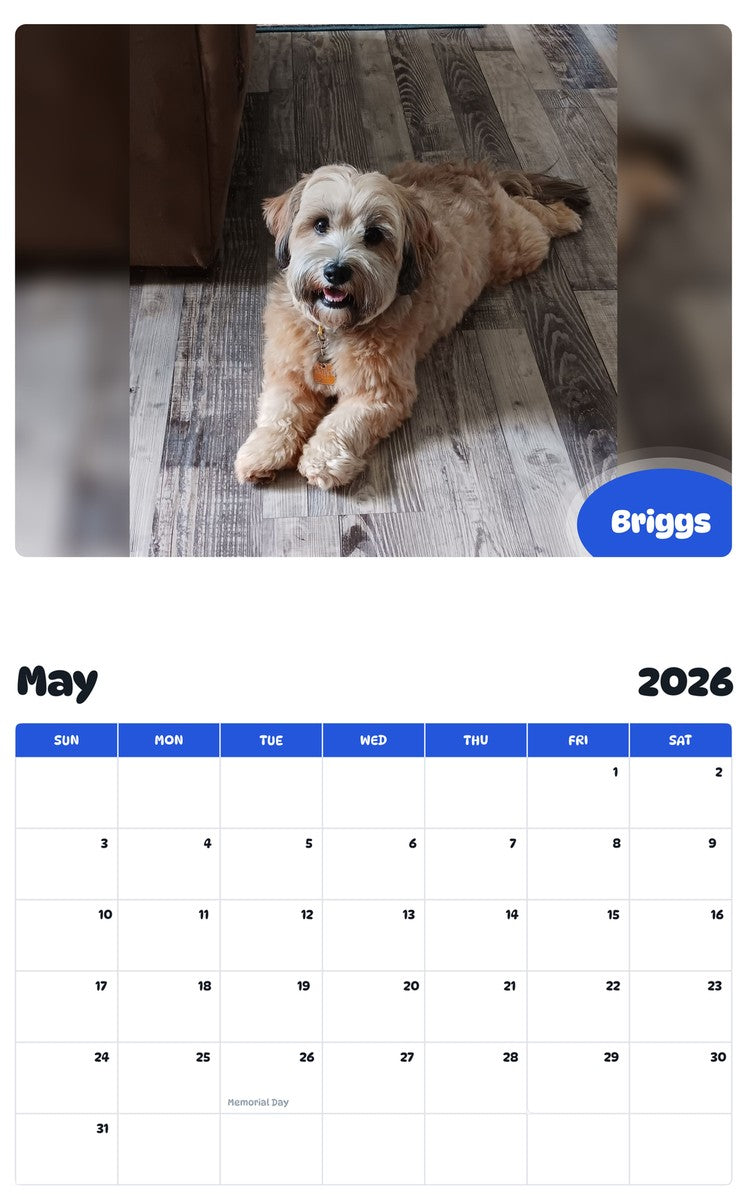2026 - 2027 Briggs - Pawidols Pet Calendar