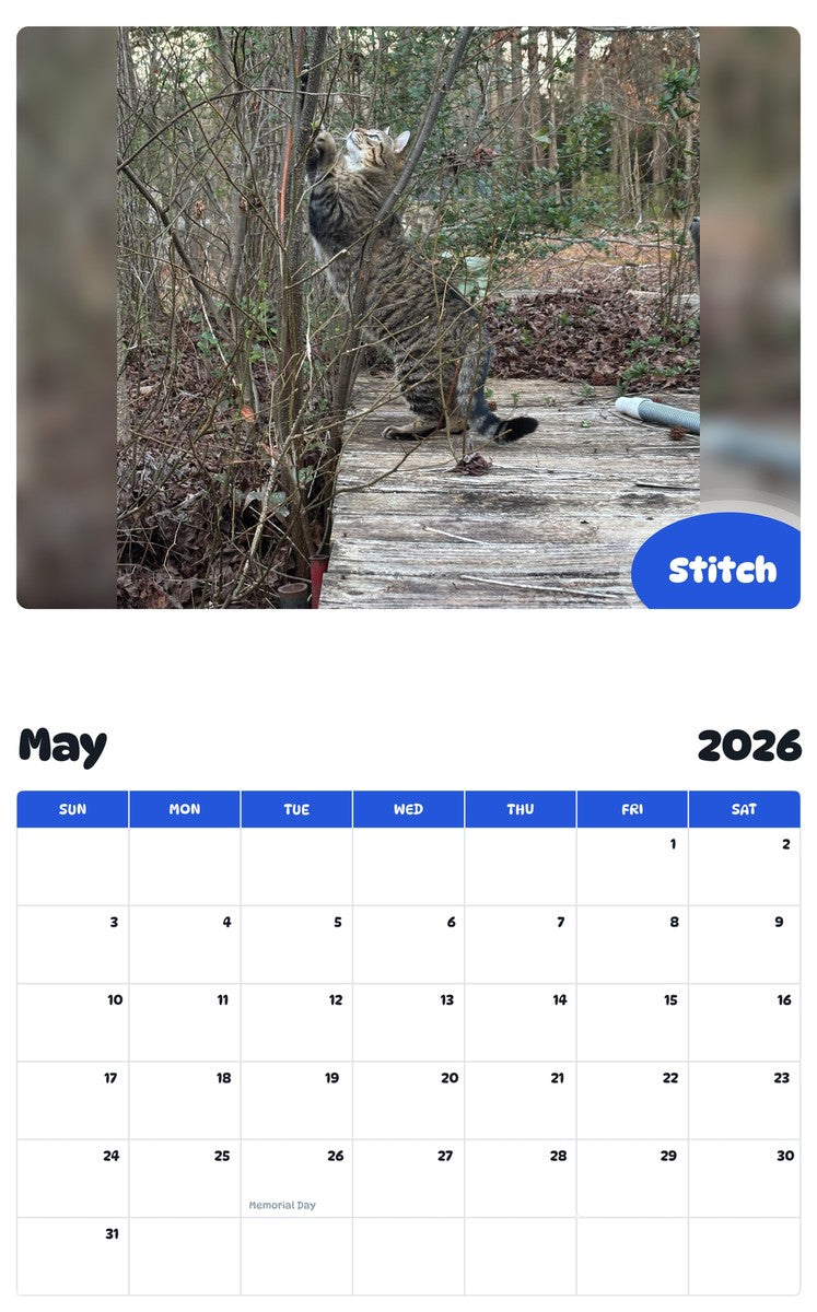 2026 - 2027 Stitch - Pawidols Pet Calendar