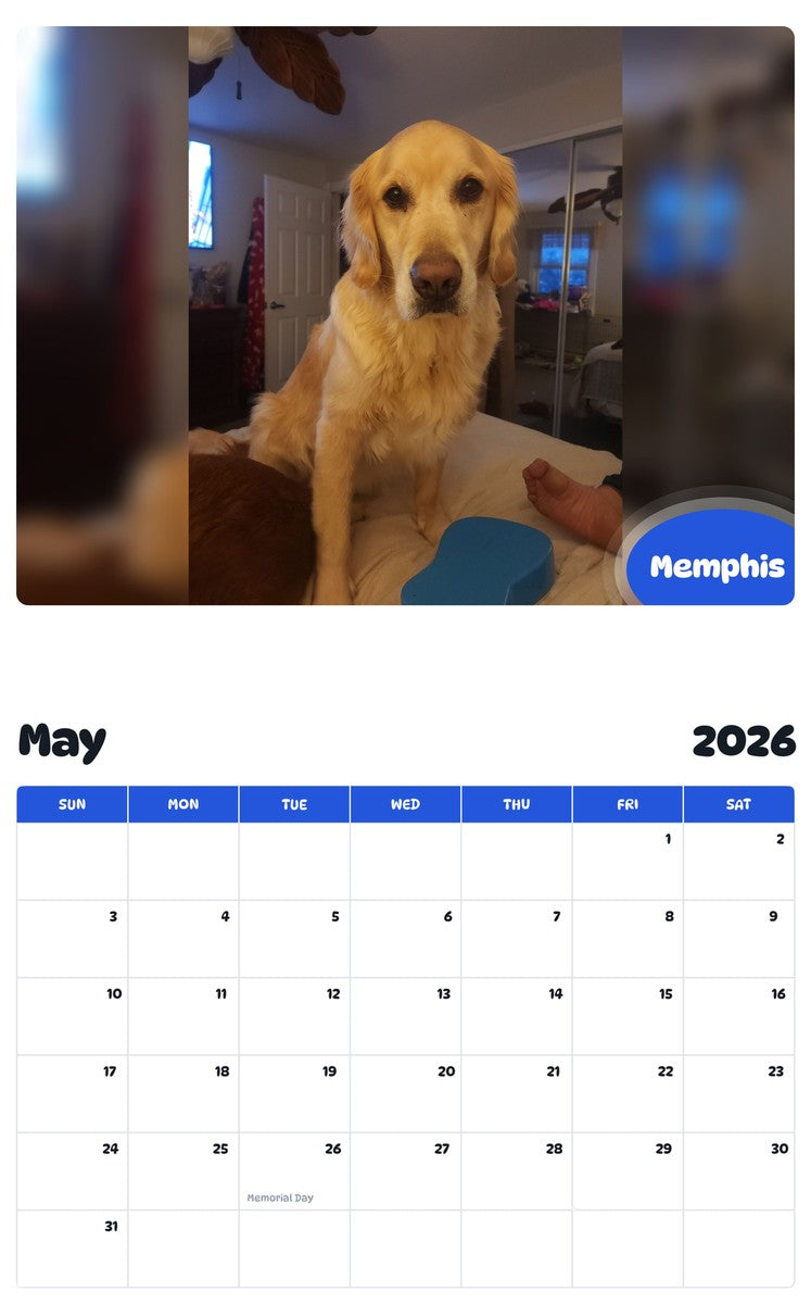 2026 - 2027 Memphis - Pawidols Pet Calendar