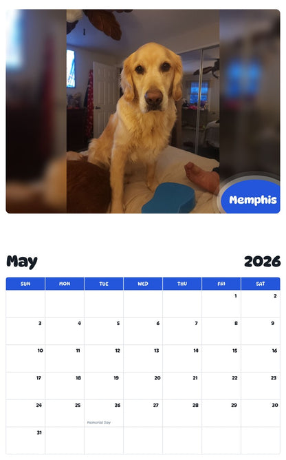 2026 - 2027 Memphis - Pawidols Pet Calendar