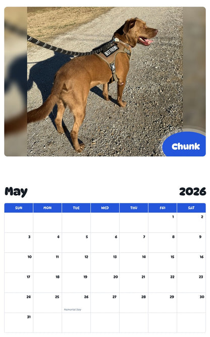 2026 - 2027 Chunk - Pawidols Pet Calendar