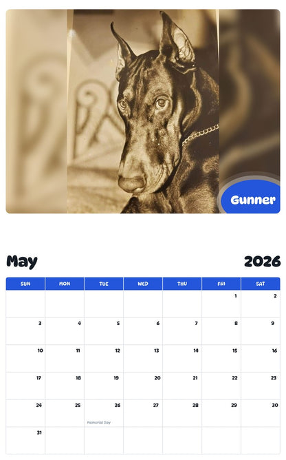 2026 - 2027 Gunner - Pawidols Pet Calendar