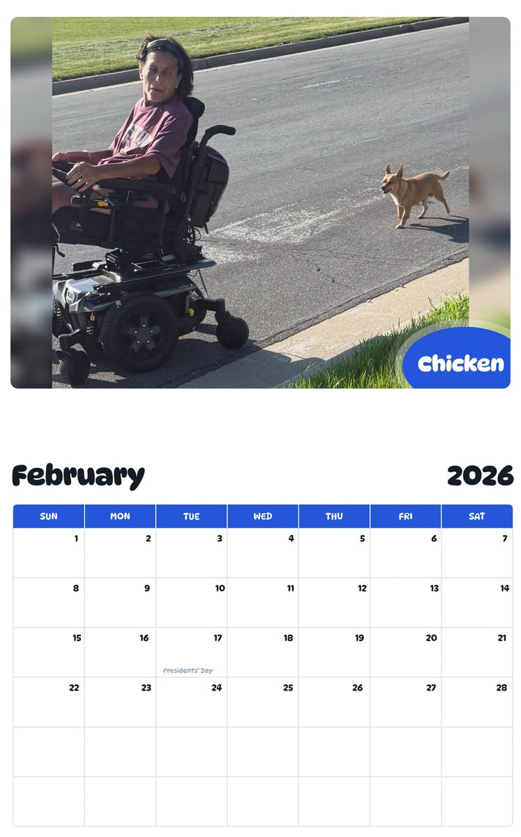 October 2025 - September 2026 Chicken - Pawidols Pet Calendar