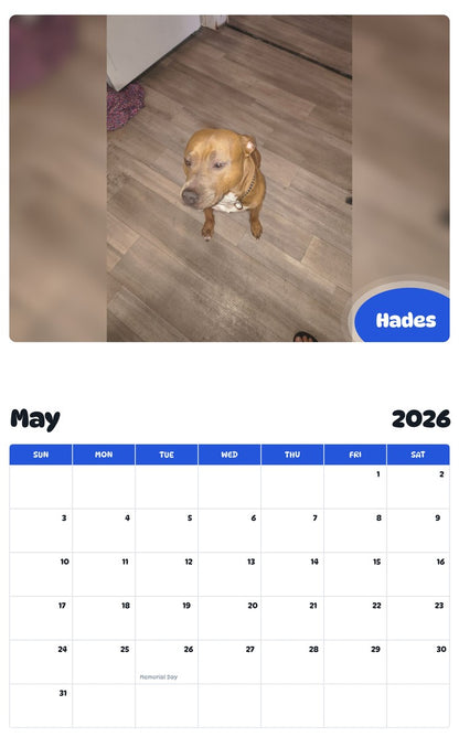 2026 - 2027 Hades - Pawidols Pet Calendar