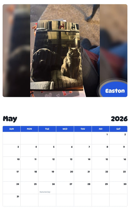2026 - 2027 Easton - Pawidols Pet Calendar