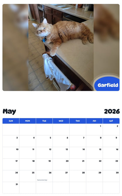 2026 - 2027 Garfield - Pawidols Pet Calendar