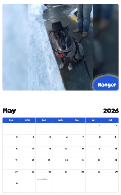 2026 - 2027 Ranger - Pawidols Pet Calendar