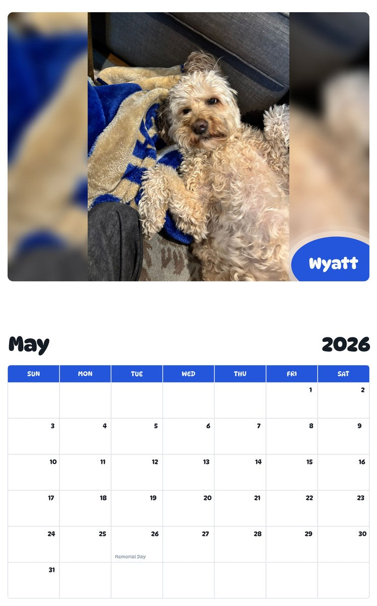 2026 - 2027 Wyatt - Pawidols Pet Calendar