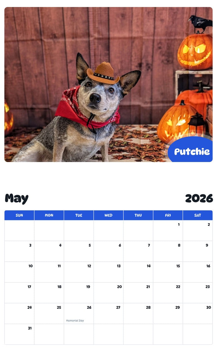 2026 - 2027 Putchie - Pawidols Pet Calendar