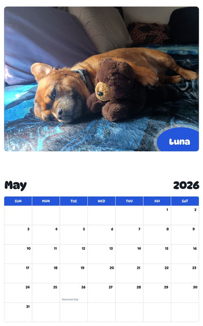 2026 - 2027 Luna - Pawidols Pet Calendar