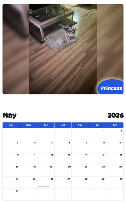 2026 - 2027 Princess - Pawidols Pet Calendar