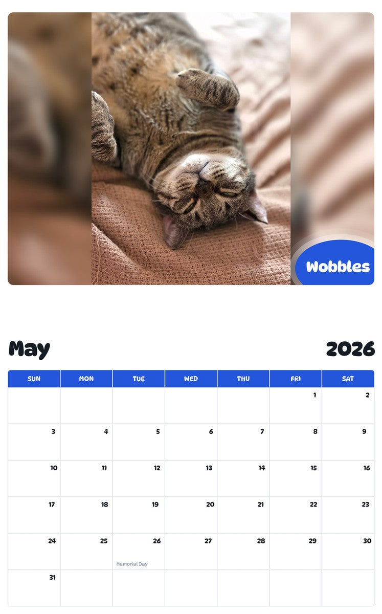 2026 - 2027 Wobbles - Pawidols Pet Calendar