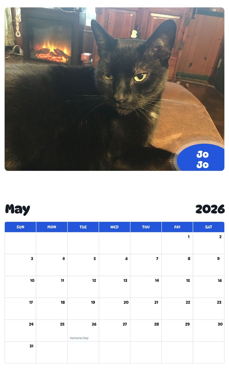 2026 - 2027 Jo Jo - Pawidols Pet Calendar