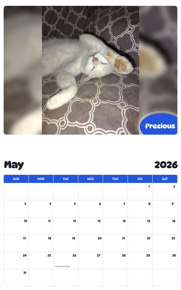 2026 - 2027 Precious - Pawidols Pet Calendar