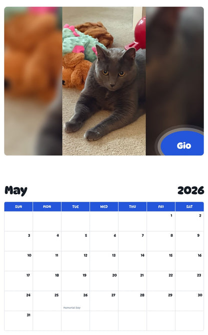 2026 - 2027 Gio - Pawidols Pet Calendar