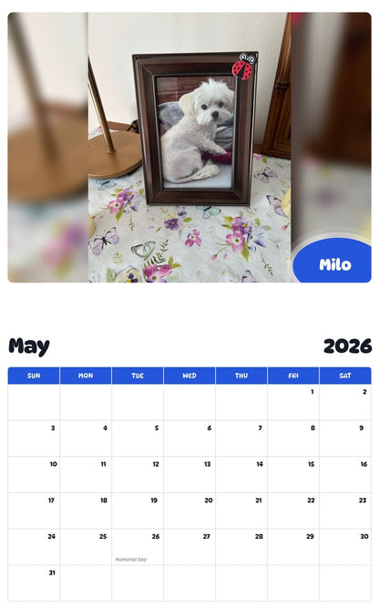 2026 - 2027 Milo - Pawidols Pet Calendar