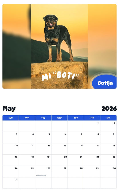 2026 - 2027 Botija - Pawidols Pet Calendar