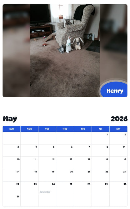 2026 - 2027 Henry - Pawidols Pet Calendar