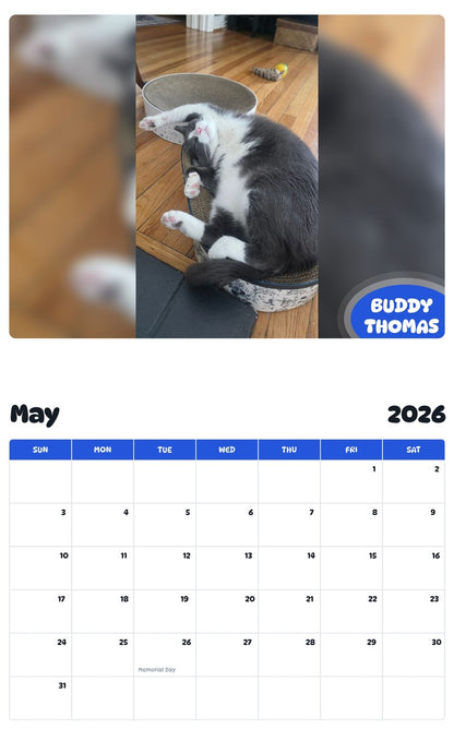 2026 - 2027 BUDDY THOMAS - Pawidols Pet Calendar