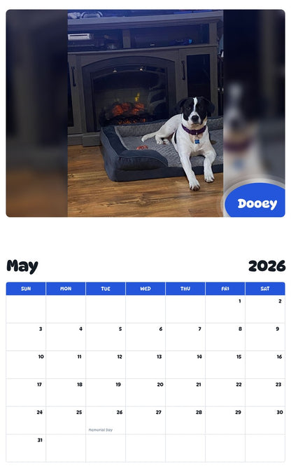 2026 - 2027 Dooey - Pawidols Pet Calendar