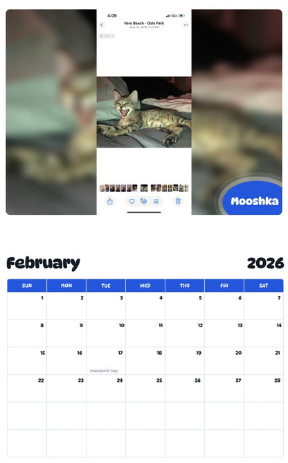 October 2025 - September 2026 Mooshka - Pawidols Pet Calendar