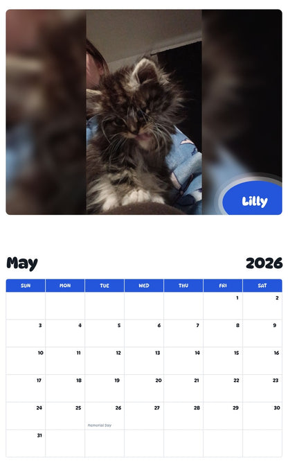 2026 - 2027 Lilly - Pawidols Pet Calendar