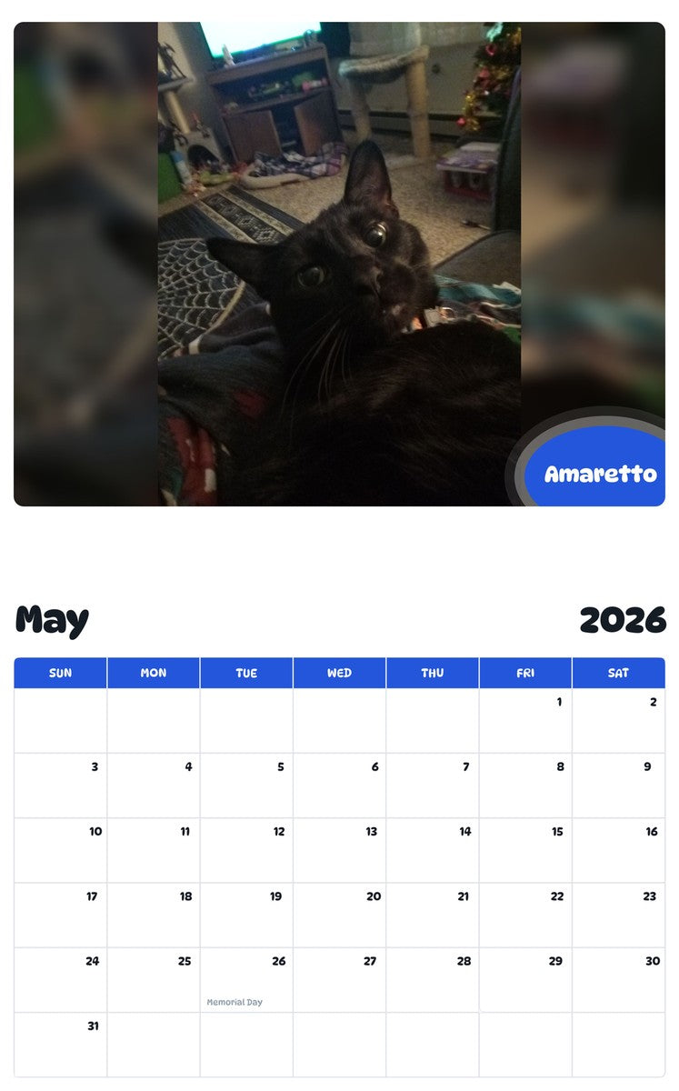 2026 - 2027 Amaretto - Pawidols Pet Calendar