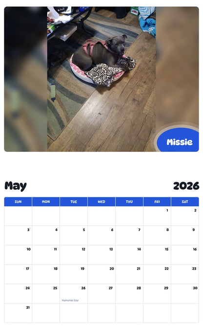 2026 - 2027 Missie - Pawidols Pet Calendar
