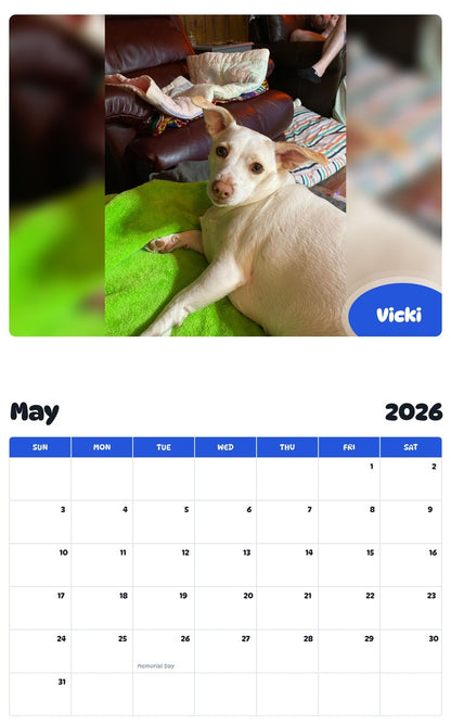 2026 - 2027 Vicki - Pawidols Pet Calendar