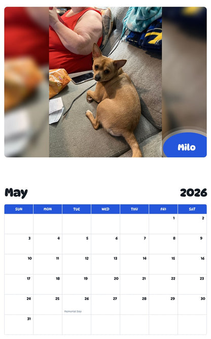 2026 - 2027 Milo - Pawidols Pet Calendar