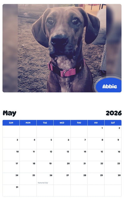 2026 - 2027 Abbie - Pawidols Pet Calendar