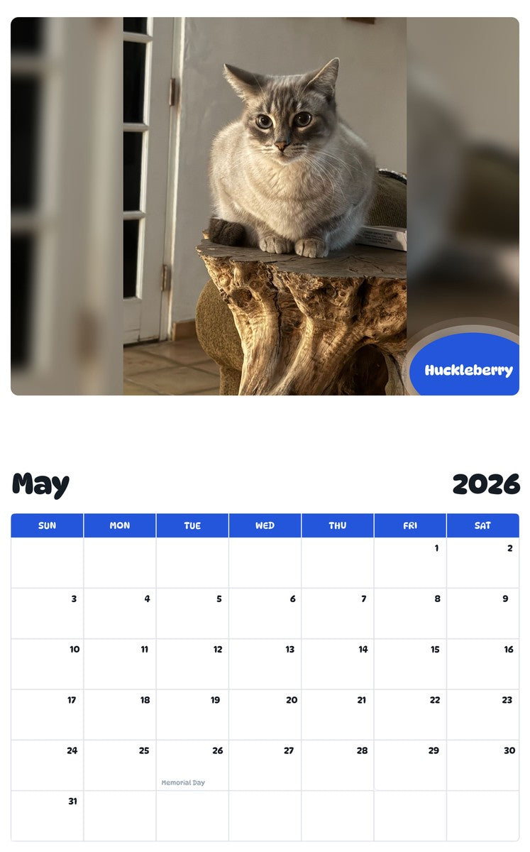 2026 - 2027 Huckleberry - Pawidols Pet Calendar