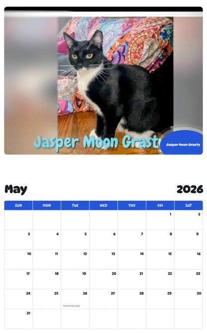 2026 - 2027 Jasper Moon Grasty - Pawidols Pet Calendar